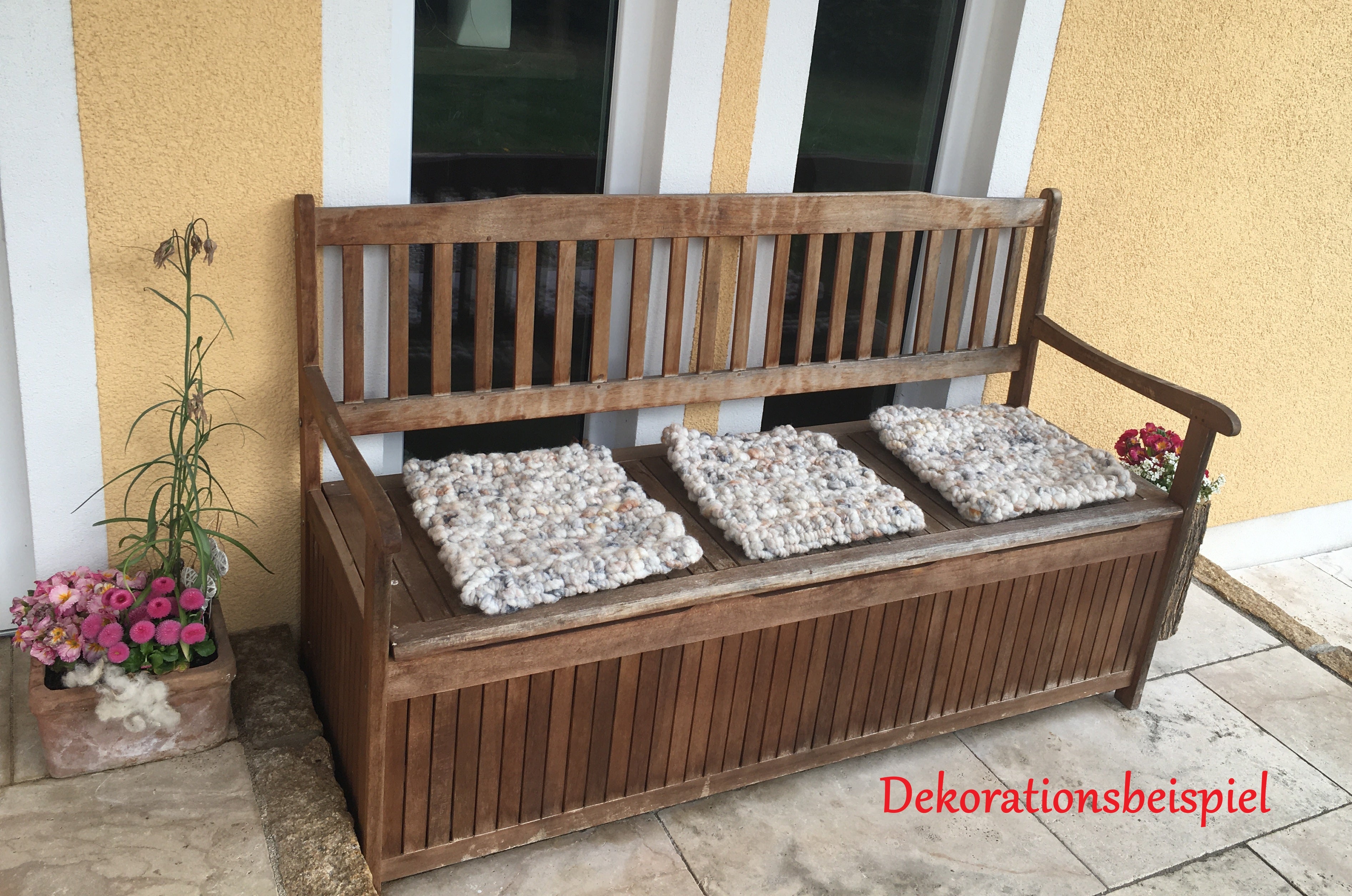 Sitzkissen gehäkelt rot