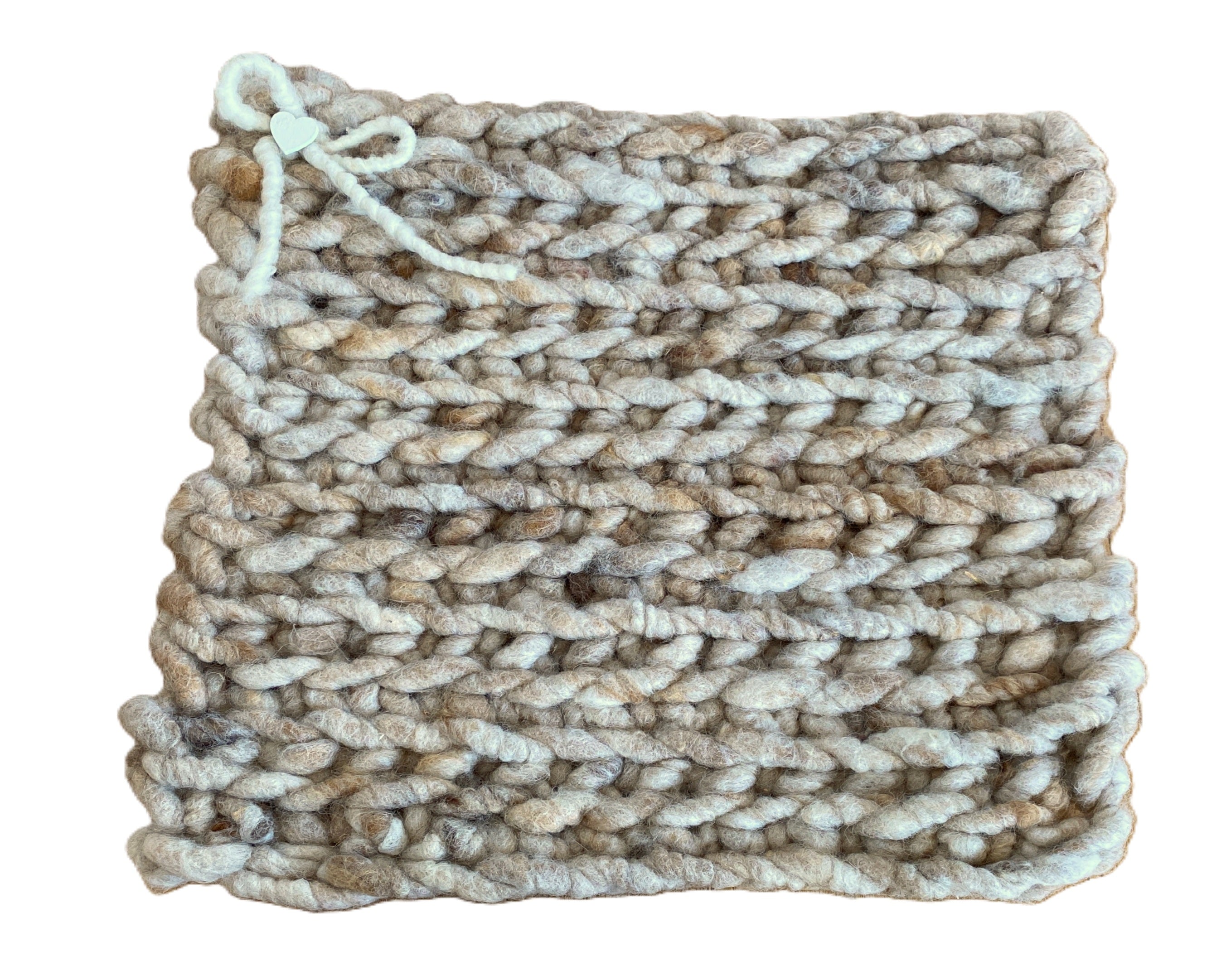 Sitzkissen gehäkelt karamellbraun