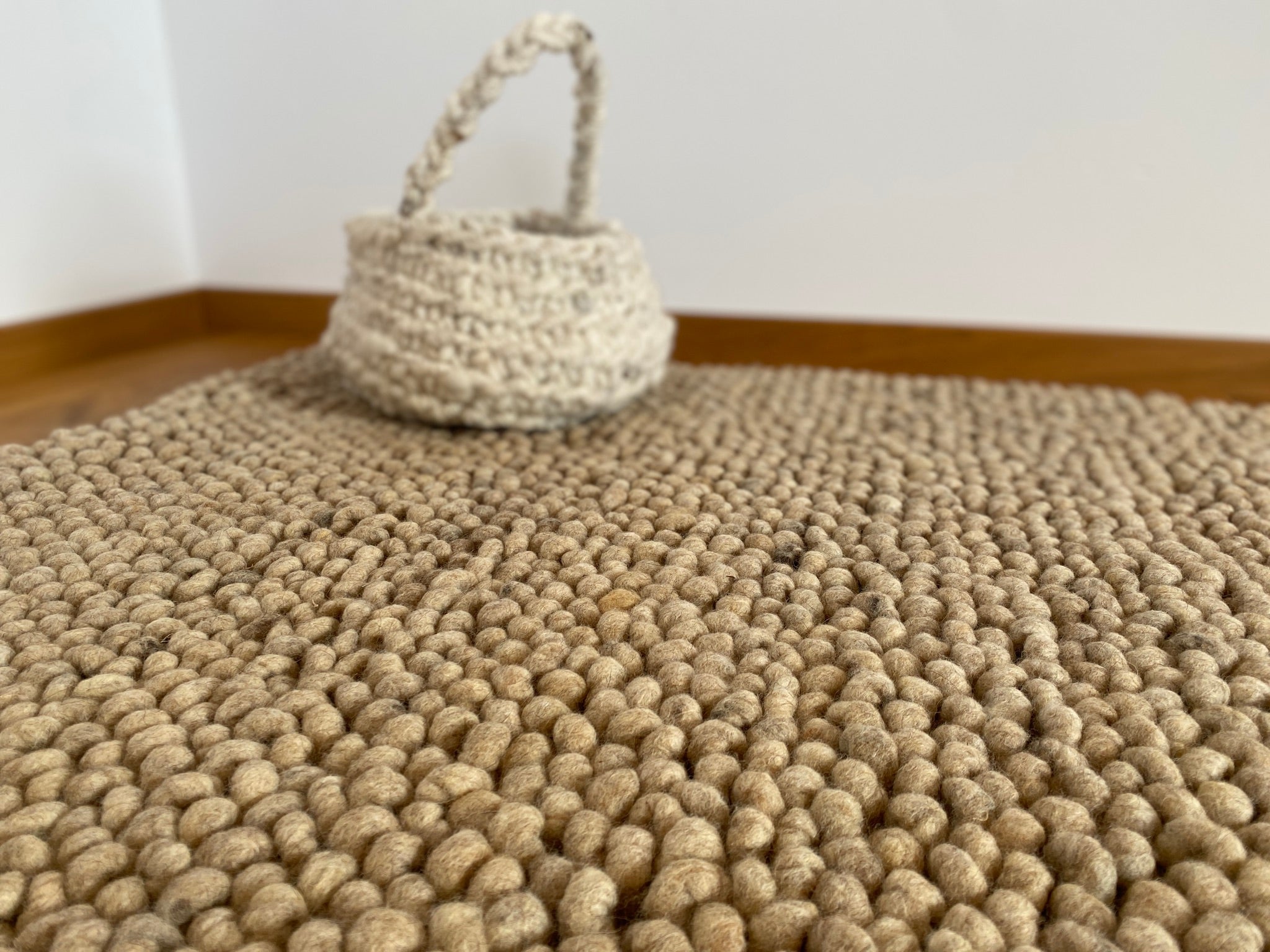 Teppich mit Schlingen, naturbeige