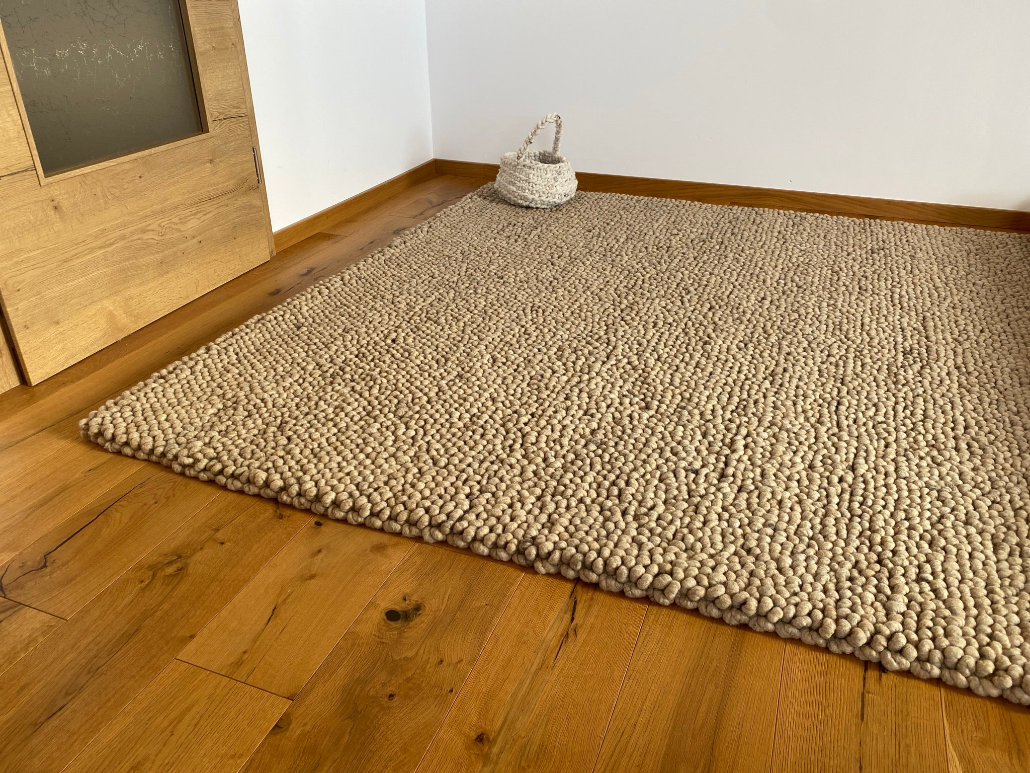 Teppich mit Schlingen, naturbeige