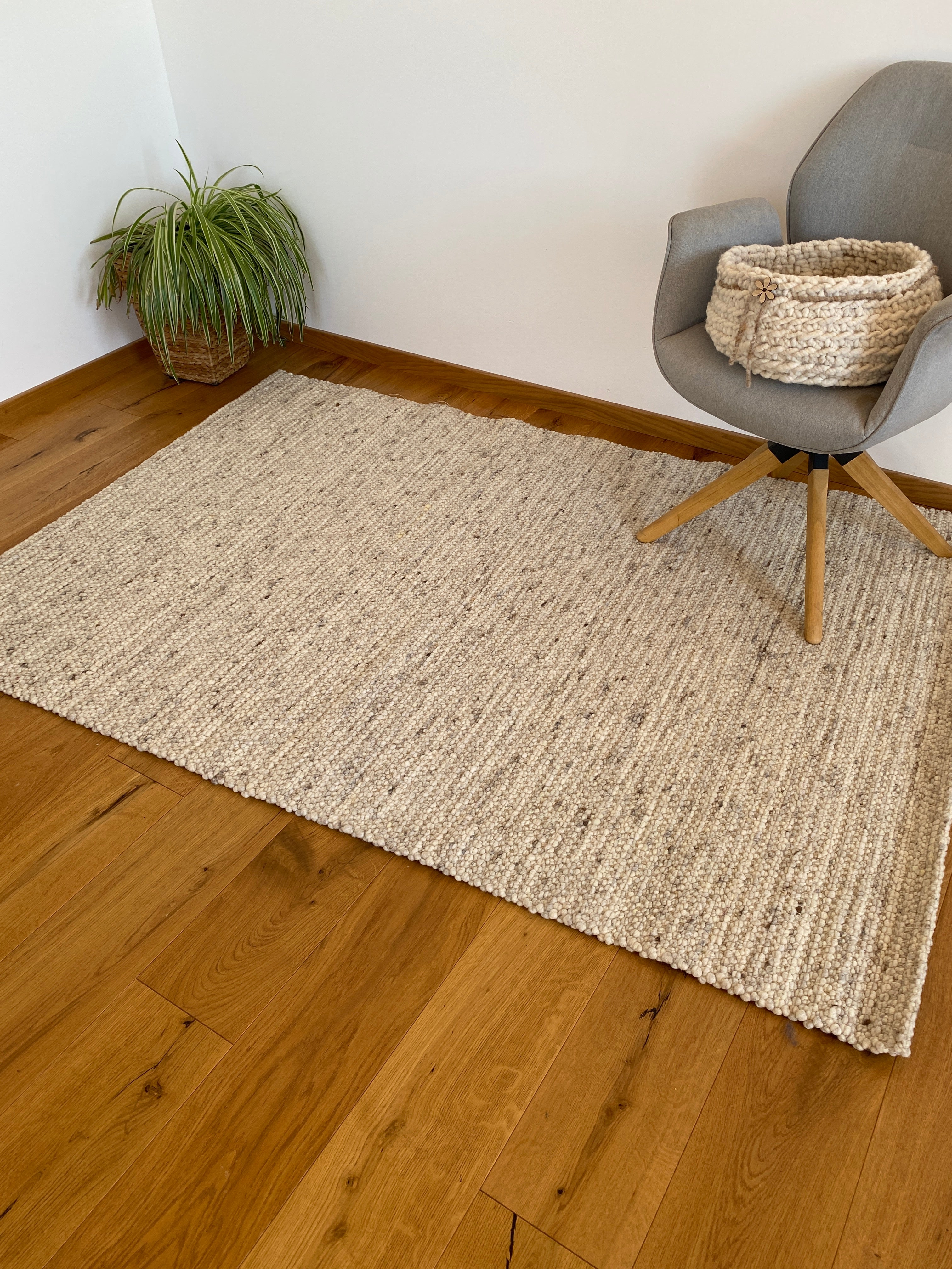 Teppich, naturweiß-braun meliert