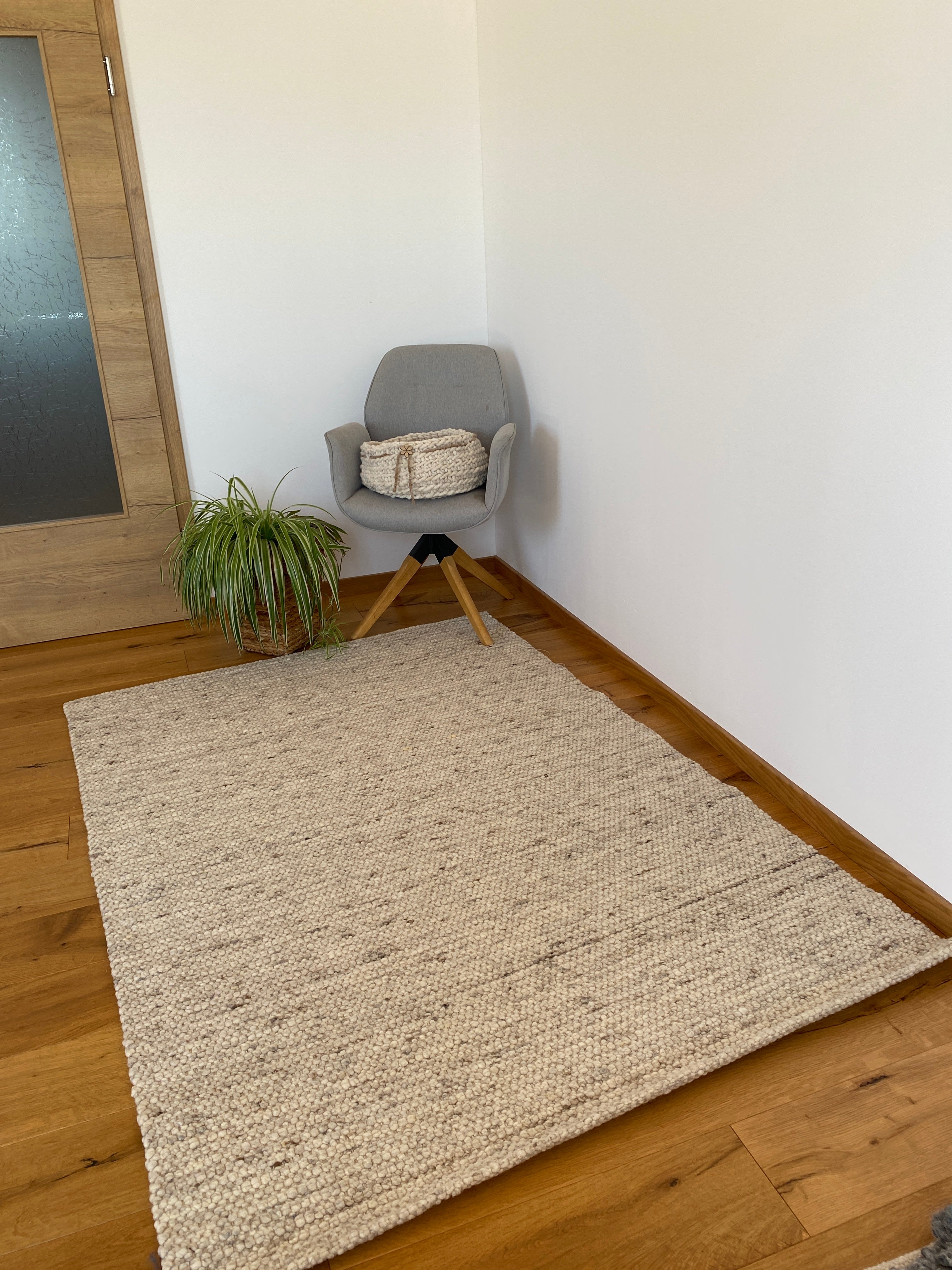 Teppich, naturweiß-braun meliert