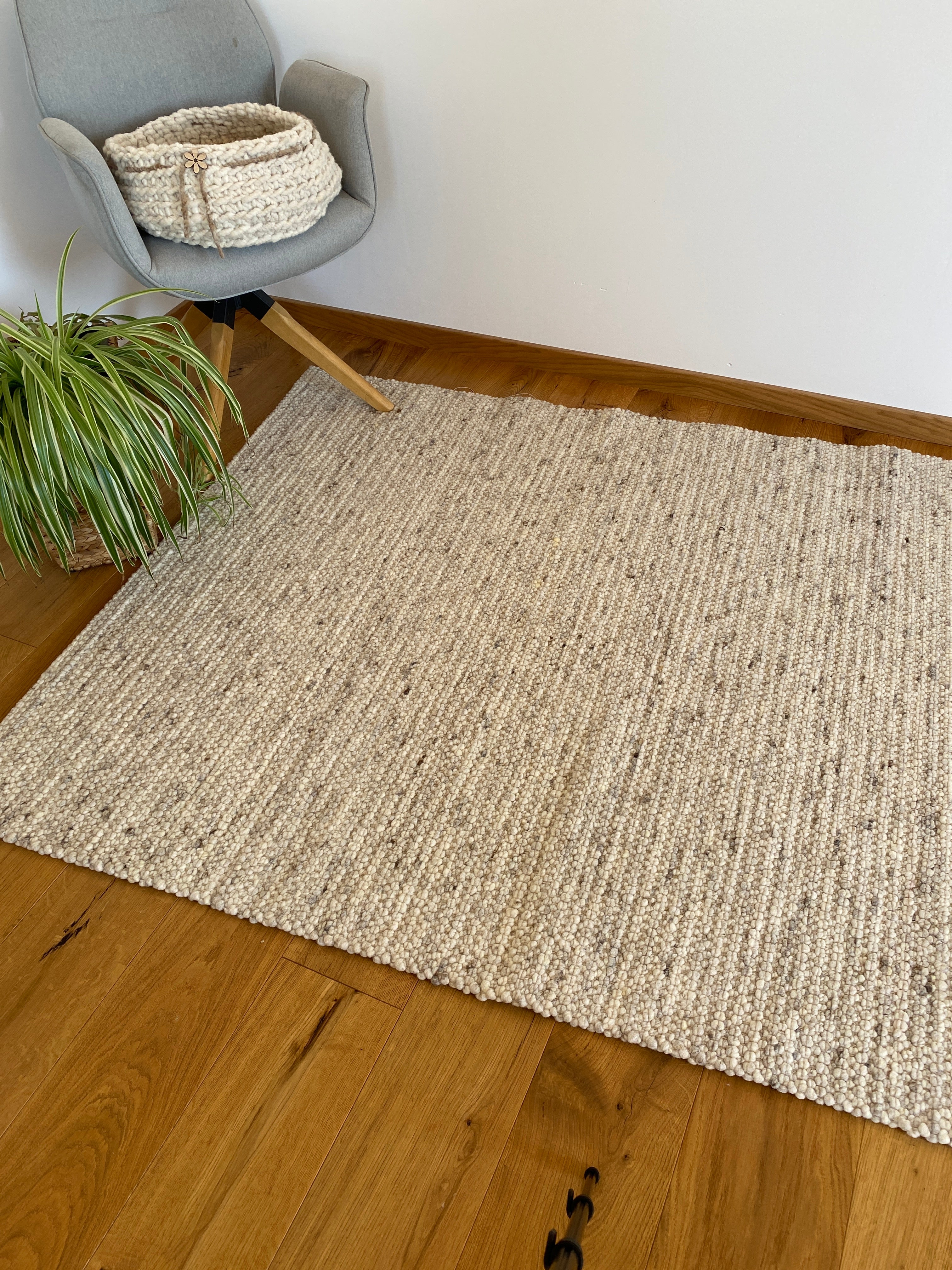 Teppich, naturweiß-braun meliert