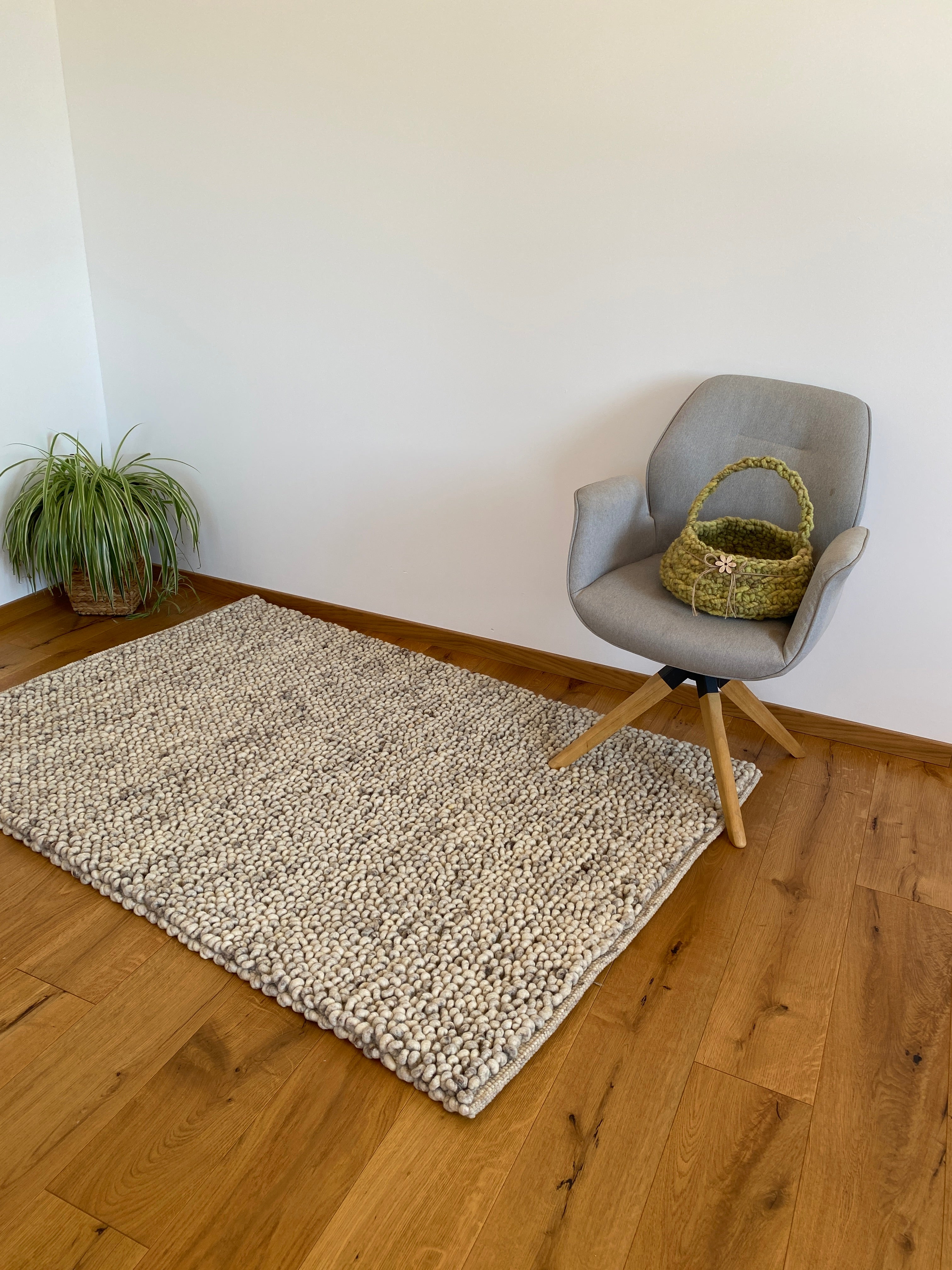 Teppich mit Schlingen, naturweiß