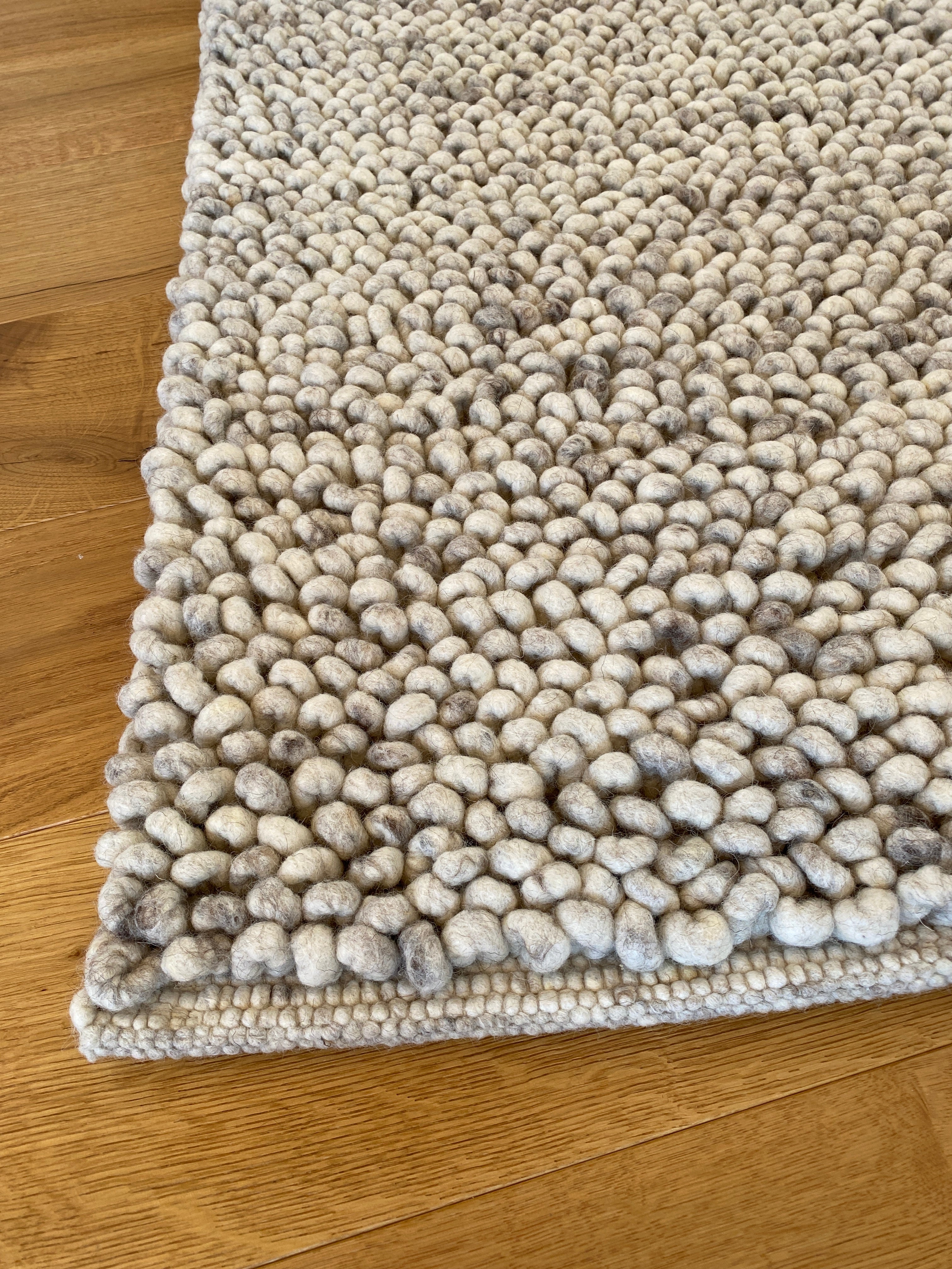 Teppich mit Schlingen, naturweiß