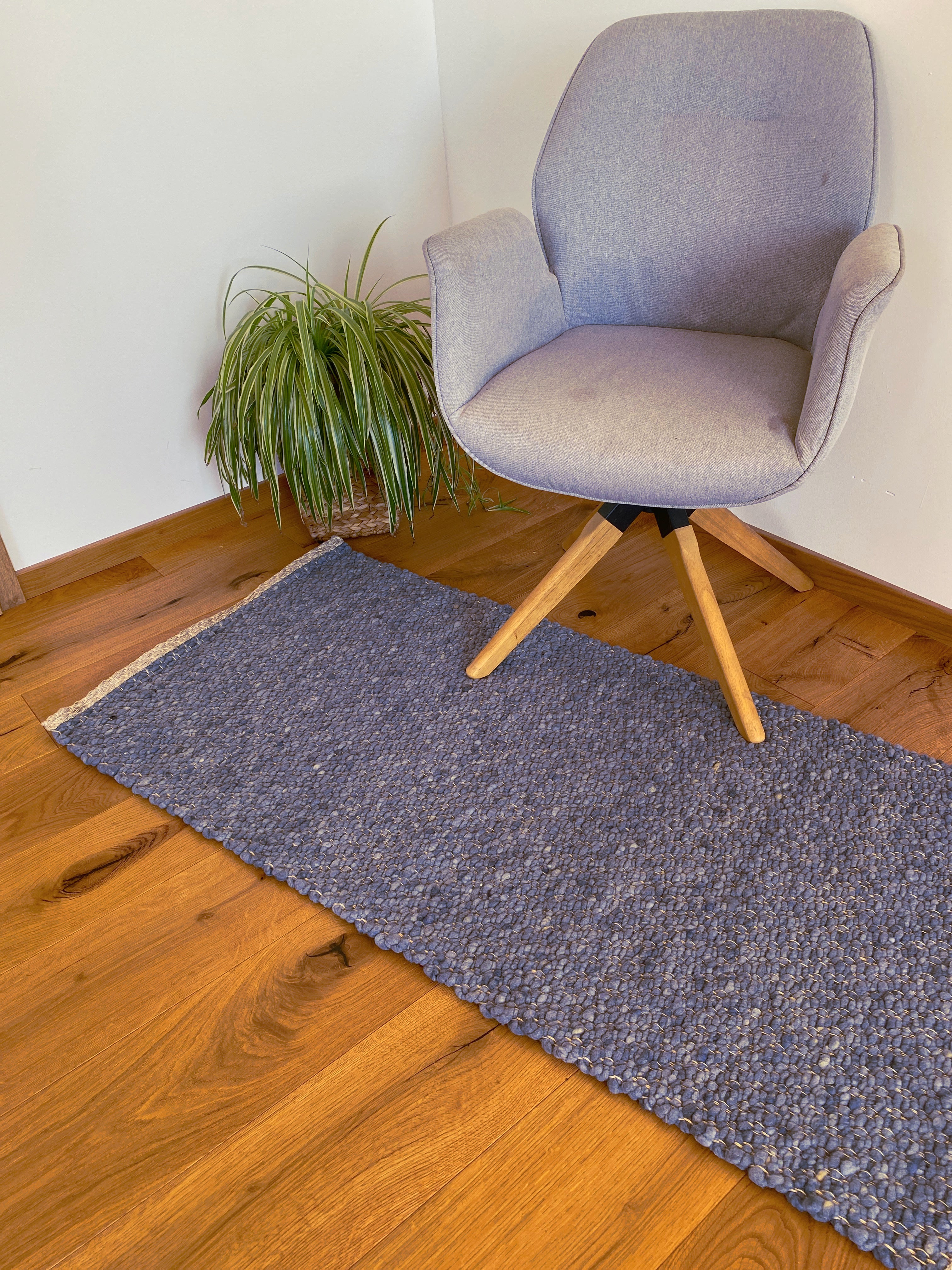 Teppich, rauchblau meliert, 70 x 140 cm