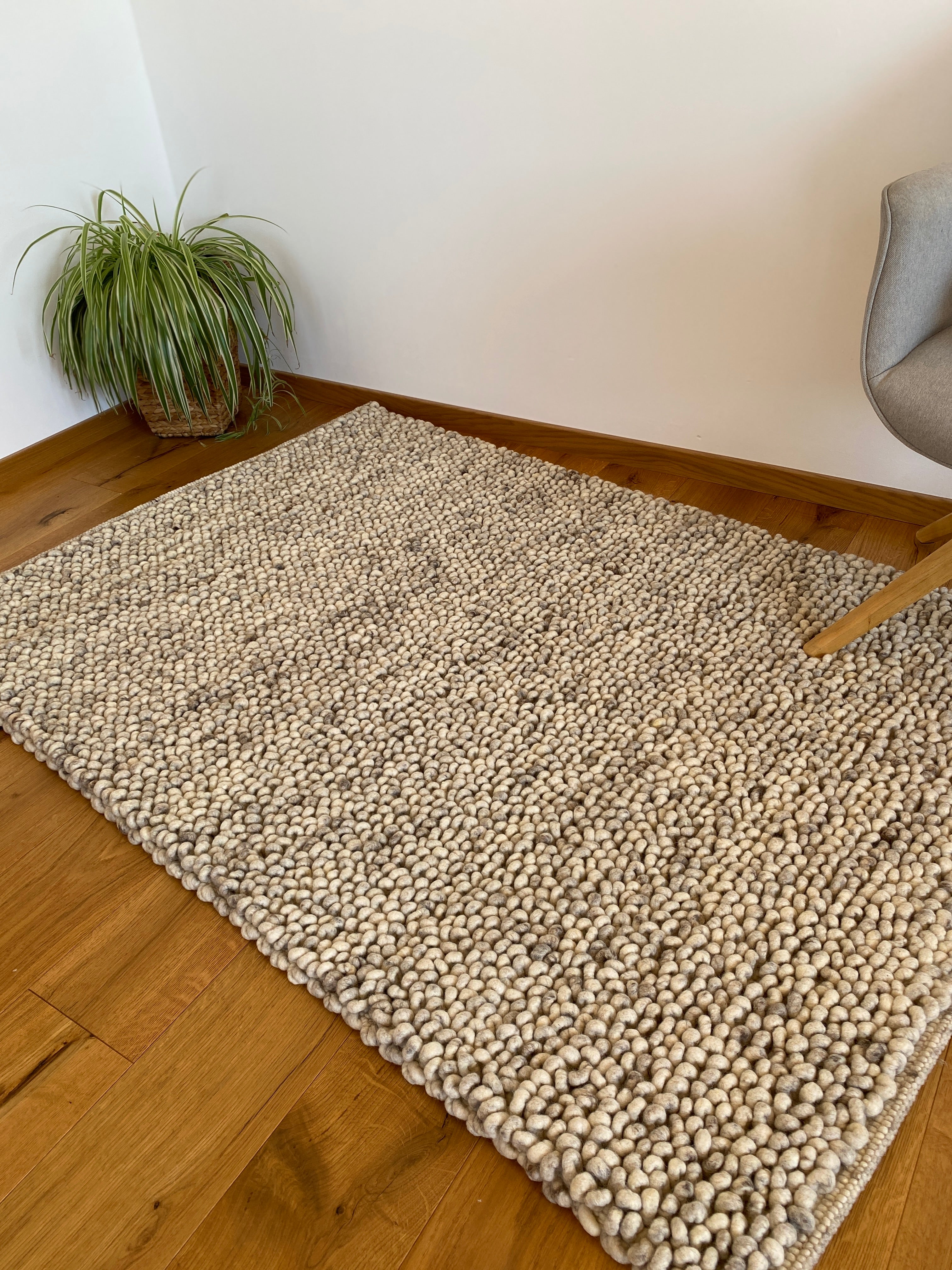 Teppich mit Schlingen, naturweiß