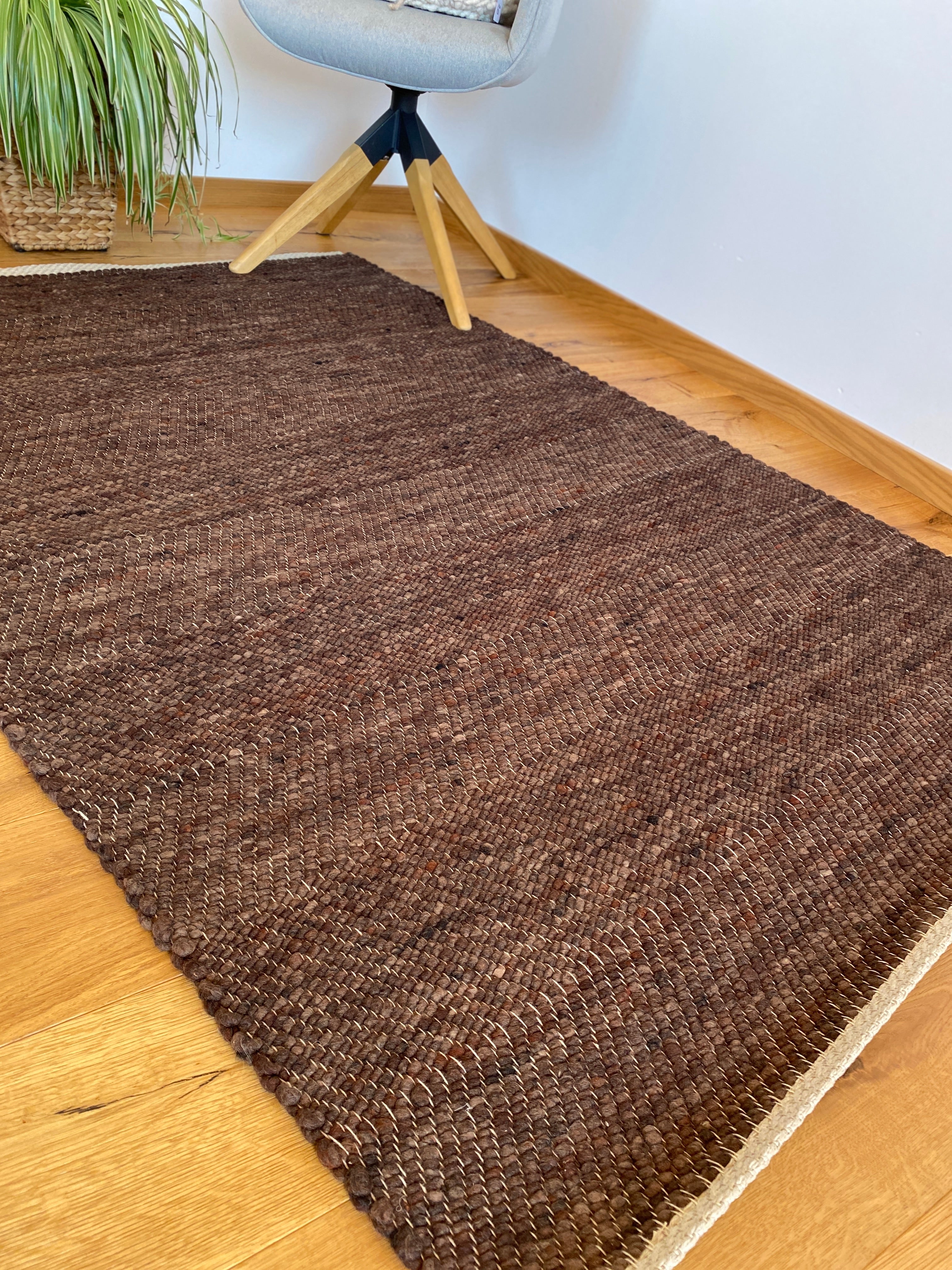 Teppich, Kaffeebraun meliert, 140 x 200