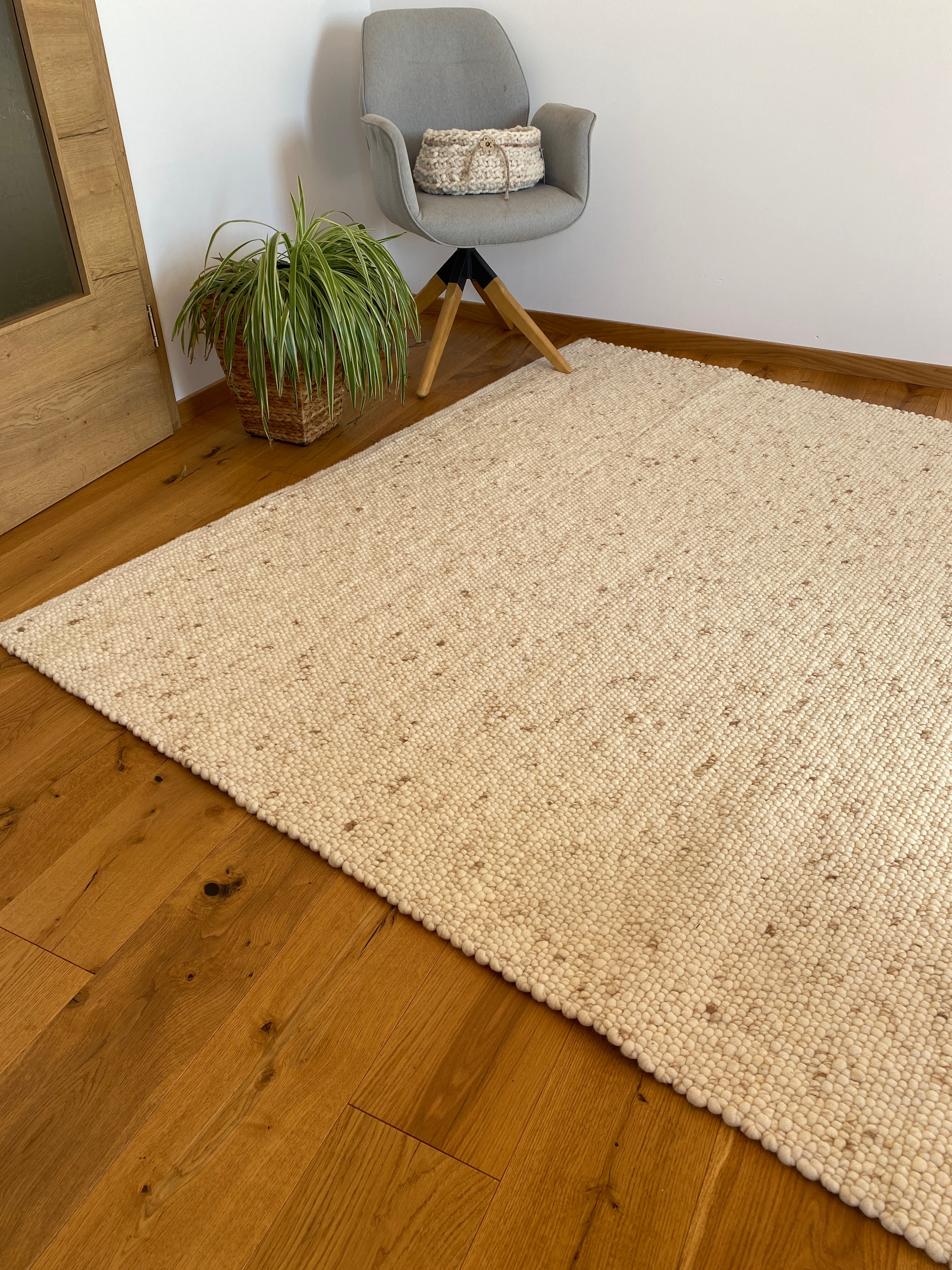 Teppich, naturweiß-karamellbraun 200x265