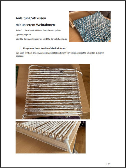 Anleitung Sitzkissen Variante 1 zum Webrahmen