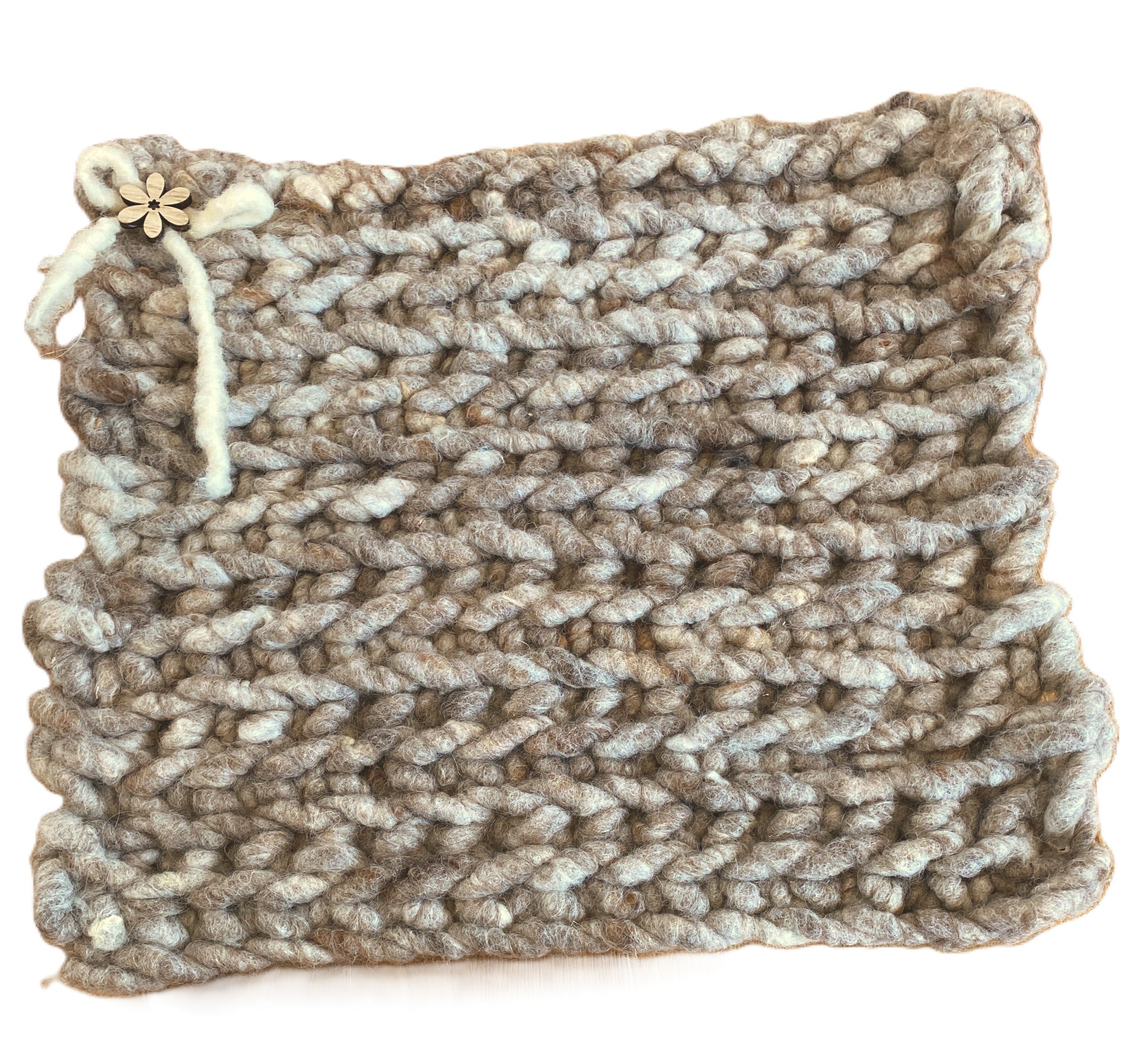 Sitzkissen gehäkelt braun