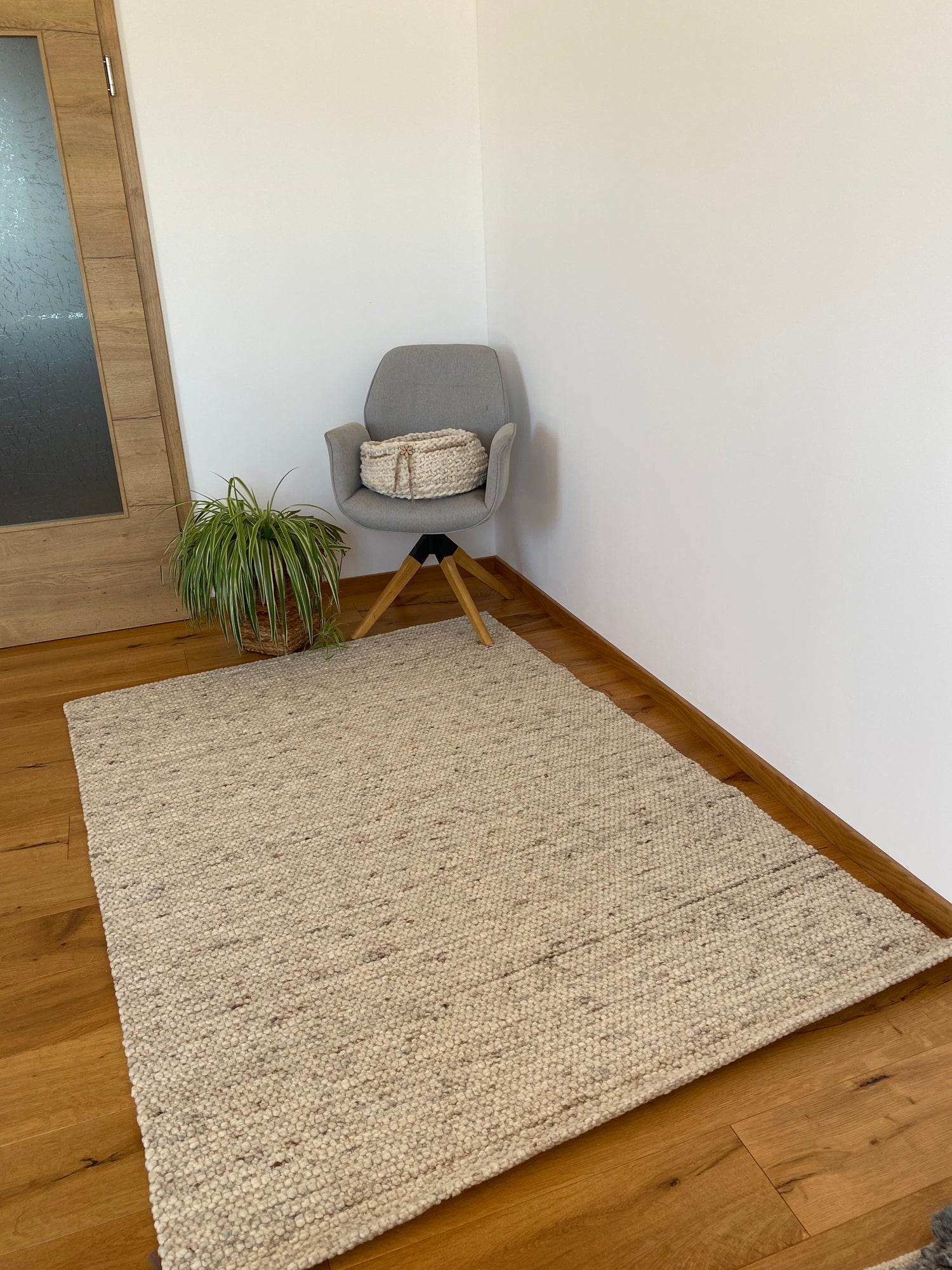Teppich, naturweiß-braun meliert