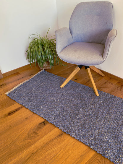 Teppich, rauchblau meliert, 70 x 140 cm