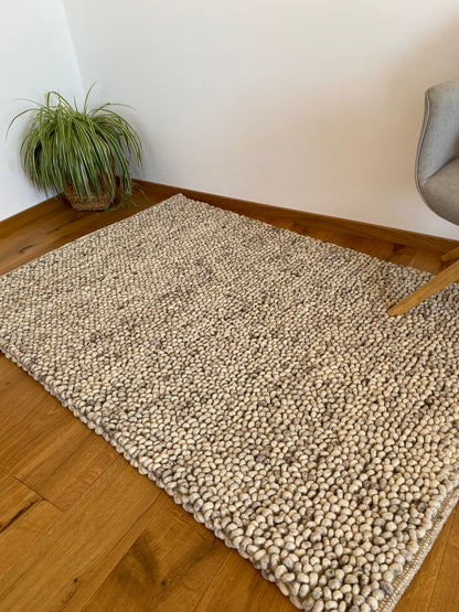 Teppich mit Schlingen, naturweiß