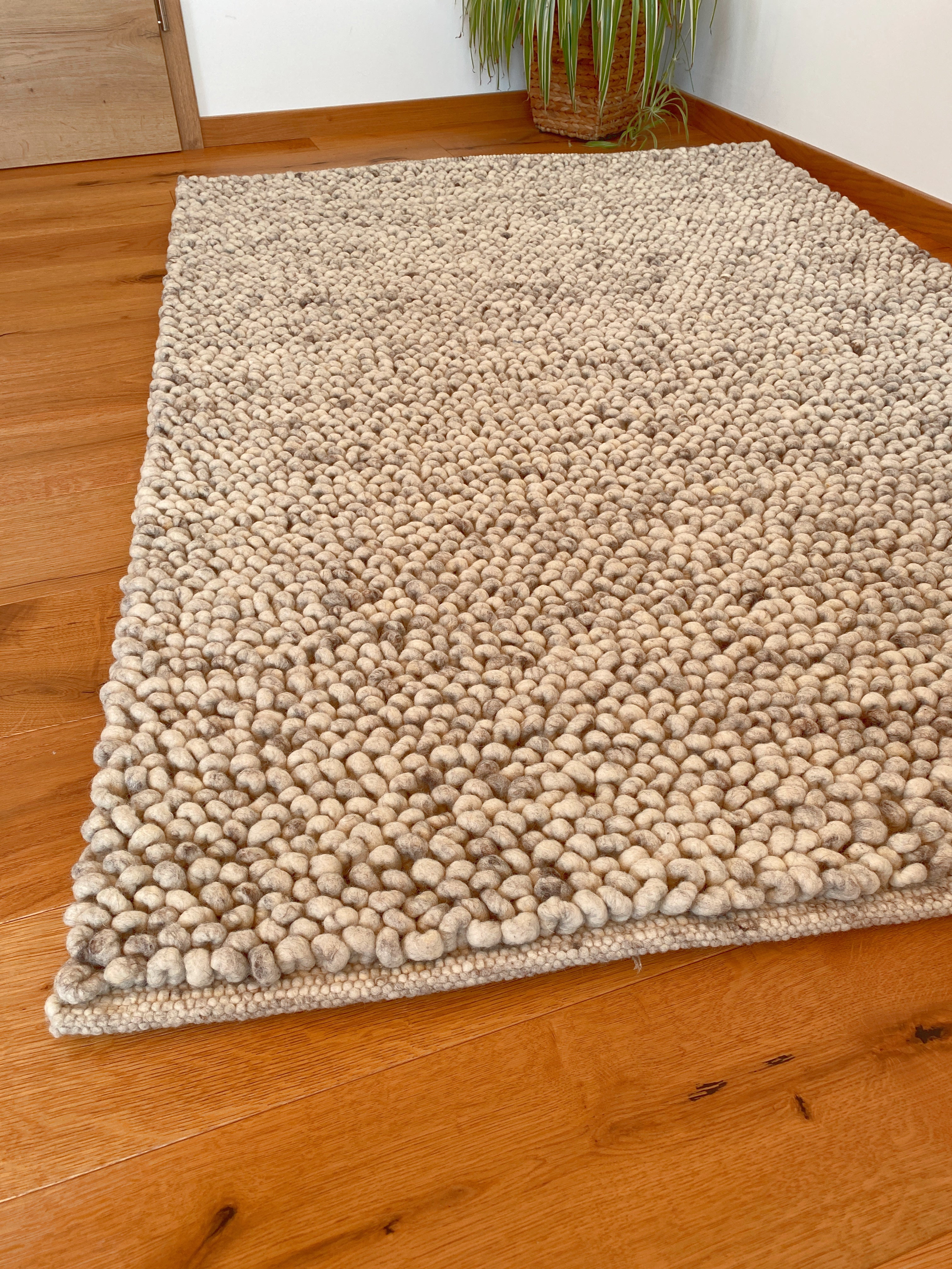 Teppich mit Schlingen, naturweiß