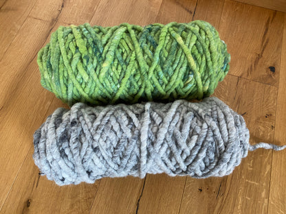 Garn für Webrahmen  - Sitzkissen Variante 1  - grau grün